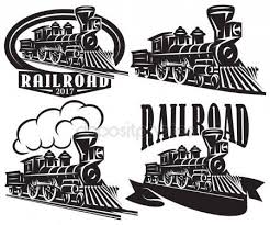 Set Of Vector Logo In Vintage Style With Locomotives Emblems Labels Badges Or Patterns On A Retro Railroad Theme Train Theme Train Silhouette Train