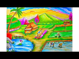 Gambar mewarnai pemandangan mudah beserta contoh romadecade. Cara Menggambar Pemandangan Sawah Gunung Lagu Mp3 Mp3 Dragon