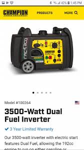 We did not find results for: Champion 3500 Watt Portable Dual Fuel Inverter Generator Forest River Forums