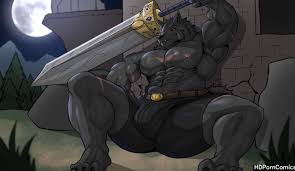 Blaidd's training session- pushing limits with his huge cock