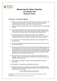 Zo bradshaw lower science i title: Investigating Osmosis Measuring The Water Potential Of A Potato Cell Stem