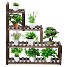 4 6 9 Tier Wooden Flower Stand Rolling Flower Plant Display Stand Shelf Ladder Stand For Living Room Balcony Patio Yard Indoors Outdoors Ample For 617 Pots W Inside Plants Decor Flower Stands