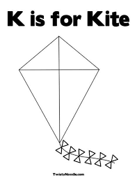 Letter k kite coloring page. K Is For Kite Coloring Page K Is For Kite Kite Alphabet Letter Crafts