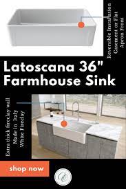 Latoscana 36 White Reversible Casement Design Fireclay Farmhouse Sink Ltw3619w In 2021 Farmhouse Sink Installation Farmhouse Sink Sink