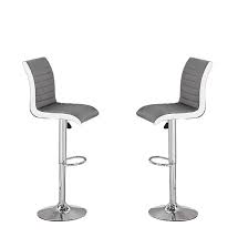 Collection by planmomma • last updated 8 weeks ago. Ritz Bar Stools In Grey And White Faux Leather In A Pair Sale