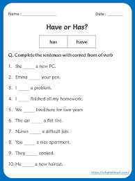 has or have worksheets for 4th grade english worksheets for kindergarten english grammar english grammar worksheets