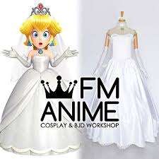 Scaled super mario odyssey wedding dress ver. Fm Anime Super Mario Odyssey Princess Peach Wedding Dress Cosplay Costume
