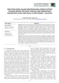 Soal dan pembahasan materi aljabar smp. Pdf Kesulitan Siswa Dalam Menyelesaikan Operasi Hitung Aljabar Bentuk Pecahan Ditinjau Dari Kemampuan Matematika Siswa Smp Kelas Vii Smp Negeri 1 Salatiga