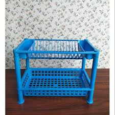 Rak piring botol ok 025 p cr drawer basket steel chrome krom for kitchen cabinet not stainless 25 p 25p ok.025p. Rak Piring Plastik Kecil Shinpo Susun 2 Shopee Indonesia