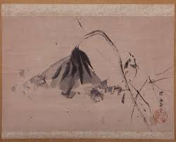 An antique japanese woodblock style watercolor painting depicts portrait of a wiseman in countryside setting, signature and inscription upper right and signed / stamped by artist, signature depicted. Asian Art Forums Detail List