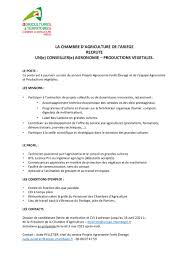 ✅ décrochez un job chez chambre d'agriculture. Offre Conseiller Agronomie Productions Vegetales 2021 Par Pelletia09d Fichier Pdf