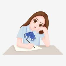 اكتب الواجب المنزلي تعلم طالبة طالبة الواجبات المنزلية المرسومة كتابة الواجب تعلم png وملف psd للتحميل مجانا arabic kids character kids