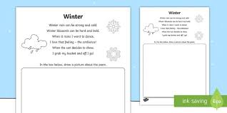 Find new english rhyme poems, animated nursery rhymes, videos rhymes for kids. Illustrate A Winter Poem Activity