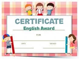 Choose from over 30 cute certificate designs, edit the text, layout, add your own pictures and more! Free Vector Certificate Template For English Award With Many Kids