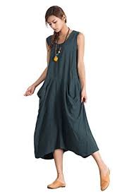 Sellse Womens Linen Cotton Loose Maxi Soft Summer Dress Large Clothing Best Value Buy On Amazon Line Fashion Clothes Women Pattern Dress Women Linen Women
