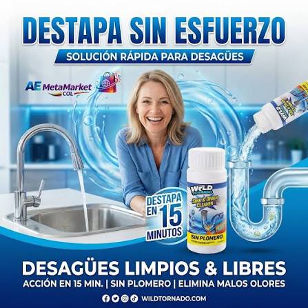 🚿💧 ¡Dile adiós a los desagües tapados sin llamar al plomero! Con Wild  Tornado Sink & Drain Cleaner desatasca tus tuberías en solo 15 minutos y  sin esfuerzo. ✓ ✨ ¿Por qué