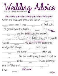 Mad Libs Wedding Advice Bridal Shower Game Plum Fun Detailed And Cute Country Bridal Shower Winter Bridal Showers Bridal Shower