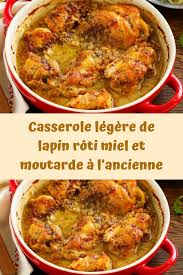 Casserole Legere De Lapin Roti Miel Et Moutarde A L Ancienne Lapin Roti Recette Lapin Lapin En Sauce