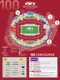 Mercedes benz stadium parking prices. Map Of Concourse 100 Mercedes Benz Stadium
