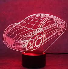 Oberora 3d Car Cool Night Light Colored Change Usb Touch Button Led Desk Lamp Creative Table Light For Room Decorat Nursery Night Light Room Lights Night Light