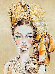 Genevieve Peyrade "apres Le Gouter" Oil On Board