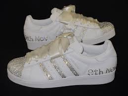 personalised wedding bridal custom crystal bling adidas etsy bridal shoes adidas bridal