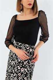 19 95 Tl Kollari Tullu Siyah Bluz 30515 Modamizbir 2020 Siyah Bluz Moda Stilleri Mankenler