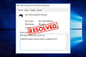 Resolved Insufficient System Resources Exist To Complete The Api
