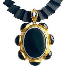 Antique Gold Victorian Bold Banded Agate Locket Pendant Antique Gold Locket Antique Jewelry