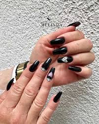 These coffin nails are longer and that could mean something. Best Black Coffin Nails With Design Ideas Cute Manicure
