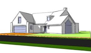 R Combles 2 Pans Briques Enduit Plan Maison Construction Maison Maison Contemporaine