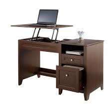 Realspace Premium Height Adjustable 50 W Lift Top Desk Mocha Item 2659998 Adjustable Height Desk Adjustable Desk Desk