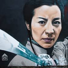 I've recently painted this portrait of Michelle Yeoh as Yu Shu Lien from  'Crouching Tiger, Hidden Dragon' in collaboration with @cpxmcr to celebrate  Awesome Action Fest. This event was part of Art