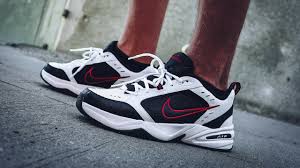 Free shipping for flx members. Nike Air Monarch Iv White Black Red On Feet Youtube