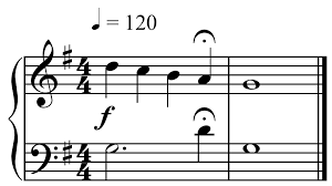 You need to learn music notation. Fermata Wikipedia