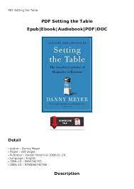 Happy customers = returning customers. Pdf Pdf Setting The Table Epub Ebook Audiobook Pdf Doc Arestarbas Samyer Academia Edu