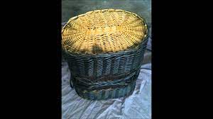 Giant french basket with painted detail. How To Paint Wicker Basket Youtube