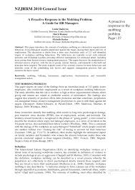 Pdf A Proactive Response To The Mobbing Problem A Guide For Hr Managers