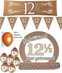 Bol Com 12 5 Jaar Getrouwd L Jubileum Feest Pakket Feestversiering Feestartikelen Koperen