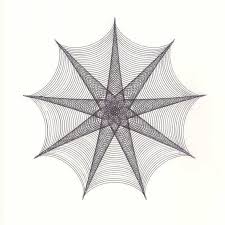 9 Point Star Original Ink Drawing Spider Web Abstract Artwork Geometric Star Modern Black White Line Drawi Original Ink Drawing Bubbles Photography Drawings