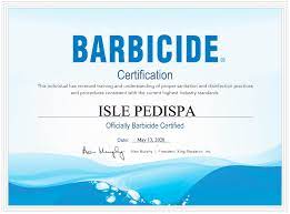 Maybe you would like to learn more about one of these? Barbicide Covid Certificate Isle Pedispa