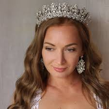 Crystal Crown~wedding Crown~vintage Crown~silver Tiara~wedding  Crown~crystal Earrings~crystal Set