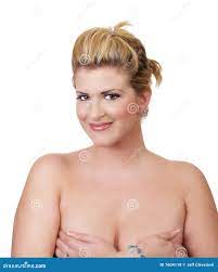 Junge Große Blonde Frau, Die Bloße Brüste Abdeckt Stockfoto - Bild von  mädchen, schultern: 7604118