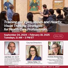 𝐍𝐄𝐖 𝐂𝐎𝐔𝐑𝐒𝐄 𝐀𝐋𝐄𝐑𝐓: We are delighted to announce a unique  virtual course, Training Our Eyes, Minds, and Hearts: 𝐕𝐢𝐬𝐮𝐚𝐥  𝐓𝐡𝐢𝐧𝐤𝐢𝐧𝐠 𝐒𝐭𝐫𝐚𝐭𝐞𝐠𝐢𝐞𝐬 𝐟𝐨𝐫 𝐇𝐞𝐚𝐥𝐭𝐡 𝐂𝐚𝐫𝐞  𝐏𝐫𝐨𝐟𝐞𝐬𝐬𝐢𝐨𝐧𝐚𝐥𝐬, offered through ...