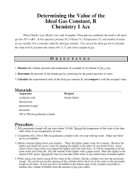 R is the gas constant. Determining The Value Of The Ideal Gas Constant R Chemistry I Acc