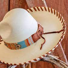 Turquoise Serape Gus Hat Bespoke Hats Women Hats Fashion Leather Hat Bands