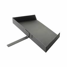Constructed from steel, the bucket features a raised bottom and thermal insulation to prevent the ashes from heating up the floor, and the metal handle has a wooden grip for comfortable carrying. Stovax Milner Ash Pan 16 18 For Sale Victorian Fireplace Store