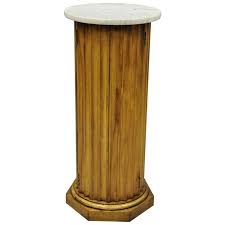 5.0 out of 5 stars 1. Vintage Carved Wood Fluted Pedestal Plant Stand Cabinet With Round Marble Top For Sale At 1stdibs