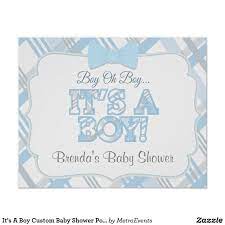 It S A Boy Custom Baby Shower Poster Zazzle Com Custom Baby Baby Shower Gifts For Boys Custom Baby Shower