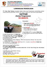 Pendidikan min d3/s1 segala jurusan. Lowongan Kerja Pt Putra Tidar Perkasa Lowongan